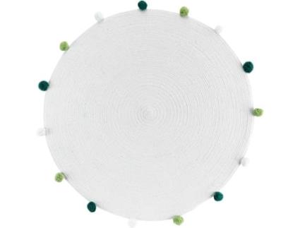 Tapete DOUCEUR D'INTÉRIEUR PompomParty (Branco - 90 x 90 cm - Poliéster)