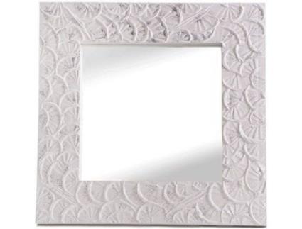 Espelho Artesanal LOHOART Abanico (Branco - 80 x 80 cm)