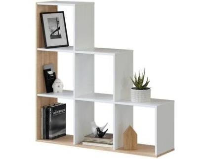 Estante HABITDESIGN Branco Artik - Canadian (Melamina, PVC - 108 x 110 x 28  cm)