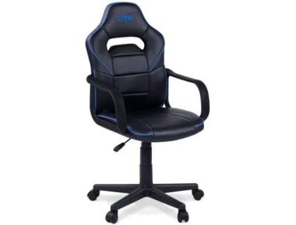 Cadeira de Escritório Operativa ABECEDARIO DRW Preto e Azul (60 x 108 x 45 cm - Pele Sintética)