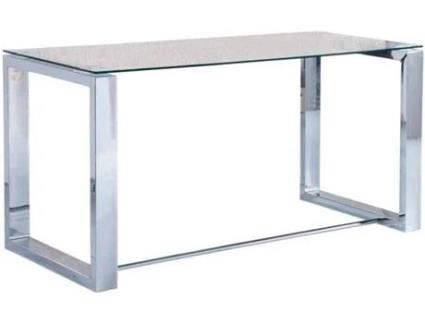 Secretária ABECEDARIO Office Cinzento (140 x 75 x 70cm - Metal e Vidro)