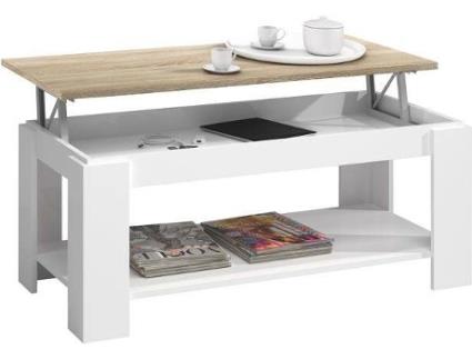 Mesa de Apoio HABITDESIGN Branco Artik - Canadian (Melamina - 100 x 43–54 x 50 cm)