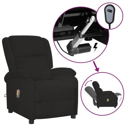 vidaXL Poltrona de massagens elétrica reclinável veludo preto