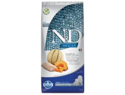 Alimento FARMINA N&D Ocean Cão Puppy Medium/Maxi - Bacalhau, Abóbora e Meloa (Quantidade: 12 Kg)