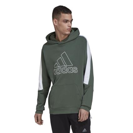 Adidas Performance Sweat bicolor com capuz, logótipo badge of sport