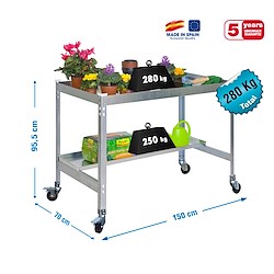 Mesa de cultivo SIMONGARDEN 150X60 GALVANIZADO