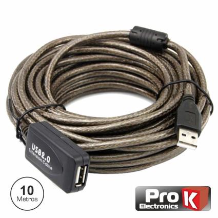 Cabo Usb-A 2.0 Macho / Usb-A Fêmea Amplificado 10m 