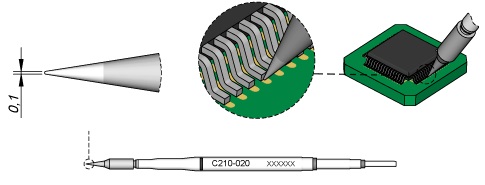 Ponta p/ Ferro Soldar Advanced (Ø 0,1mm) - 