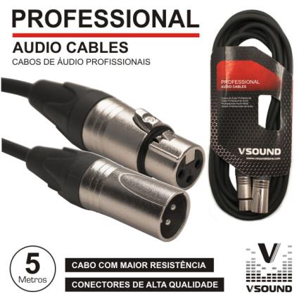 Cabo Xlr Fêmea / Macho 5m Profissional 