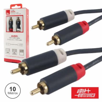 Cabo 2-Rca Macho / 2-Rca Macho Premium 10m Blister