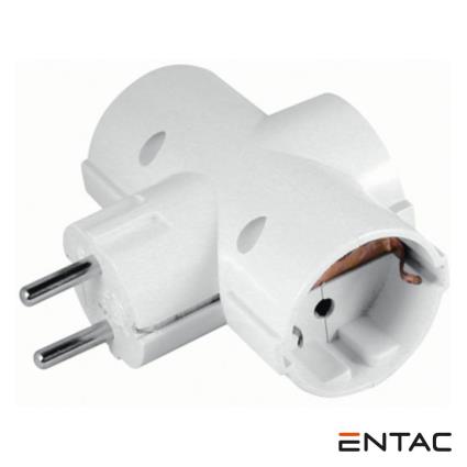 Tomada Elétrica c/ 3 Saídas Branco 