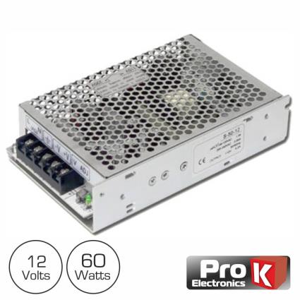 Fonte De Alimentação Industrial 220vac - 12vdc 5a 60w 