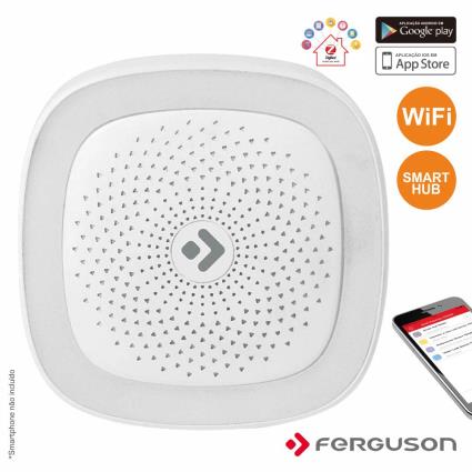 Smart Hub S/ Fios C/ Alarme Luz Led Wifi Zigbee 