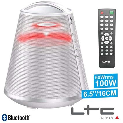 Coluna Bluetooth Portátil Branca 100w Usb/Bt/Fm/Aux/Bat 