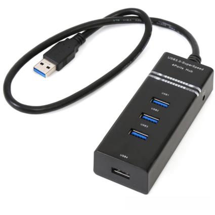 HUB USB3.0 C/ 4 Portas Preto