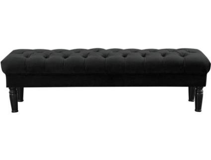 Banco VENTE-UNIQUE.PT Rinaldo (Tecido - Preto - 46x160x50 cm)