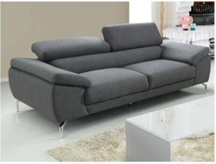 Sofá VENTE-UNIQUE.PT Gretel (Tecido - Cinzento - 73x216x109 cm)