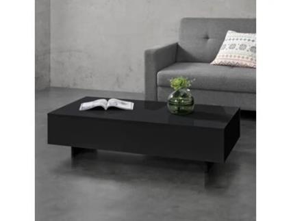 Mesa de Centro [EN.CASA] Lärketorp  (Preto - Cartão revestido com melamina - 115 x 55 x 31 cm)