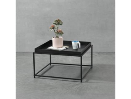 Mesa de Centro [EN.CASA] Lipizza  (Preto - Metal, resistente aos riscos - 36 x 59 x 59 cm)