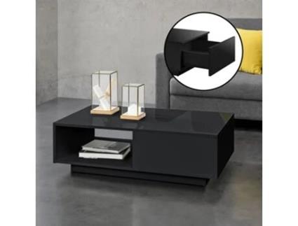 Mesa de Centro [EN.CASA] Biskra  (Preto - Cartão revestido com melamina - 95 x 55 x 31 cm)