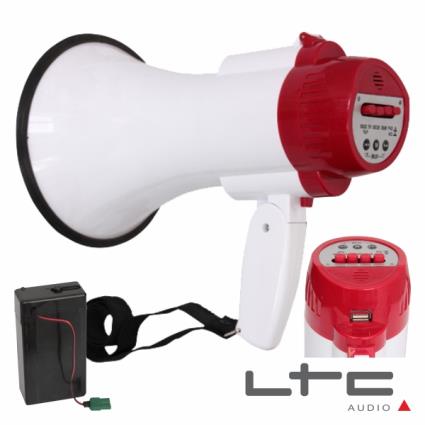 Megafone 20w Bat Recarregável Rec Mic Embutido Usb 