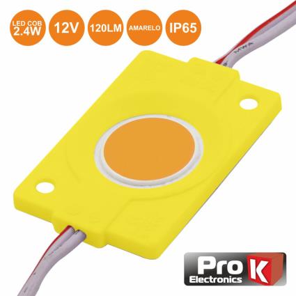 Módulo C/ 1 Led Cob 2.4w Amarelo 120lm 12v Ip65 