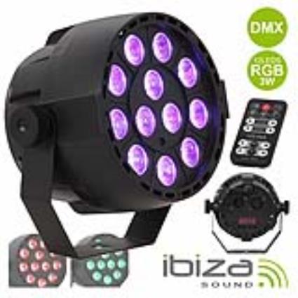 Projetor Par C/ 12 Leds Rgb 3w Abs Comando Mic Dmx 