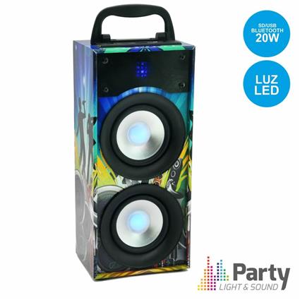 Coluna Bluetooth Portátil 10w Usb/Sd/Fm/Aux/Bat Party