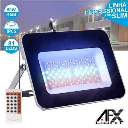 Foco Led 50w 220v C/Comando Rgb Ip65 light