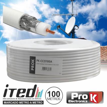 Cabo Coaxial 75 Ohm Branco 