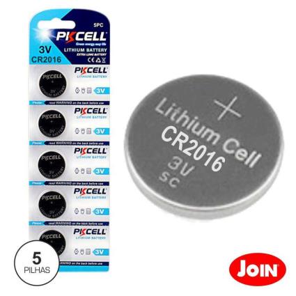 Pilha Lithium Botão Cr2016 3v 75ma 5x Blister