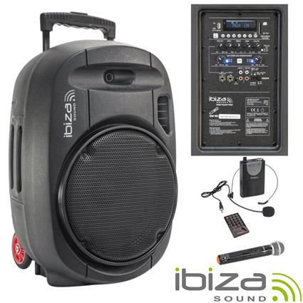 Coluna Amplificada 12 700W USB/BT/SD/Bat UHF Preta 