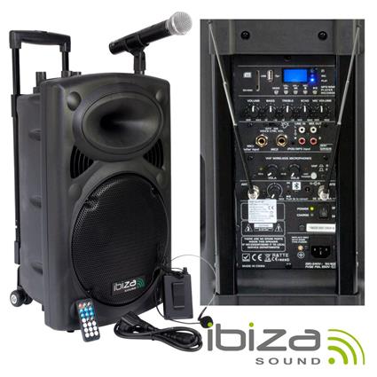 Coluna Amplificada 12 700w Usb/Bt/Sd/Bat Preta 