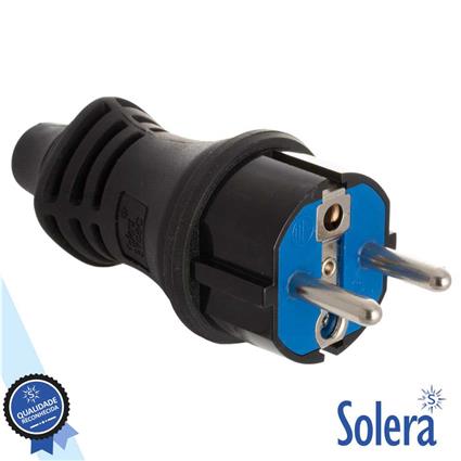 Ficha Schuko Macho 16a/250v Preta Ip44 
