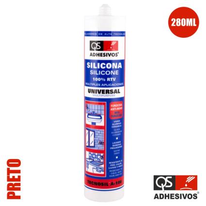 Silicone Acético Universal Preto 280ml Qs