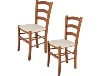 Conjunto de 2 Cadeiras T M C S Venice 322CI-NL023 (Castanho - 88x43x44 cm - Madeira)