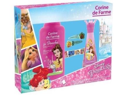 Coffret  Princesas Edt 30 ml 250 ml + Gel Acessórios de Cabelo + Placar