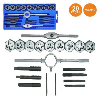 Conjunto De Machos P/ Abrir Rosca 20 Peças M3-M12