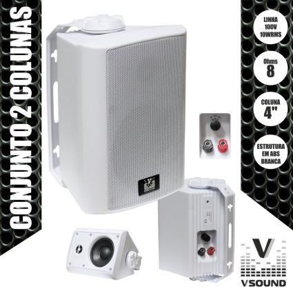 Conjunto De 2 Colunas Abs 4 20w Brancas 