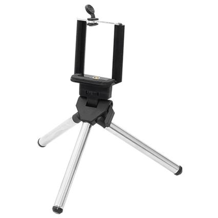 Mini Tripé 0.5kg 20cm Preto/Prateado