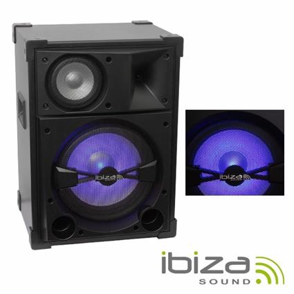 Coluna Passiva 3 Vias 12 600w Mdf/Abs Leds Azuis 