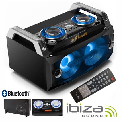 Sistema De Som Portátil 120w Usb/Bt/Fm/Rec Leds 