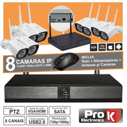 Vídeo-Gravador Digital Ip 8 Canais Wireless 