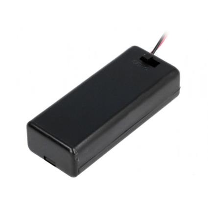Suporte P/ 2 Pilhas Aaa Com Tampa E Interruptor