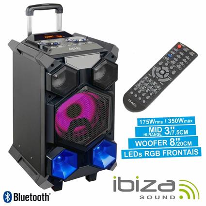 Coluna Amplificada 8 350w Usb/Fm/Bt/Sd/Bat 