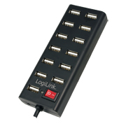 Hub Usb 2.0 De 13 Portas Alimentado, Preto- Ua0126