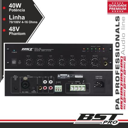 Amplificador Pa Phantom 40w 4 Entradas 