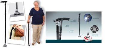 Bastón de apoyo Plegable con Luz Led