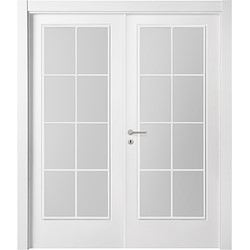 Bloco de porta interior MARSELHA BRANCO DIREITA 9CMX165CM COM 8 VIDROS