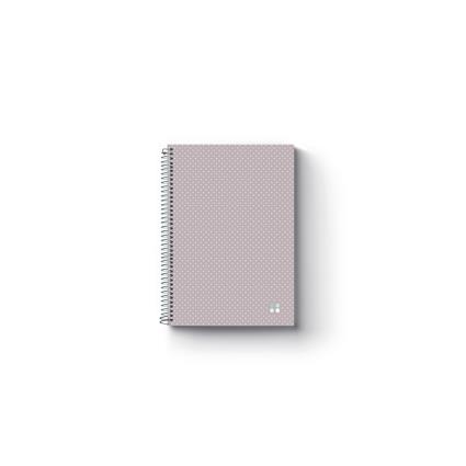 FIRMO Caderno Espiral Silky, Capa Dura, A6, 80 Folhas, Pautado, Cinzento